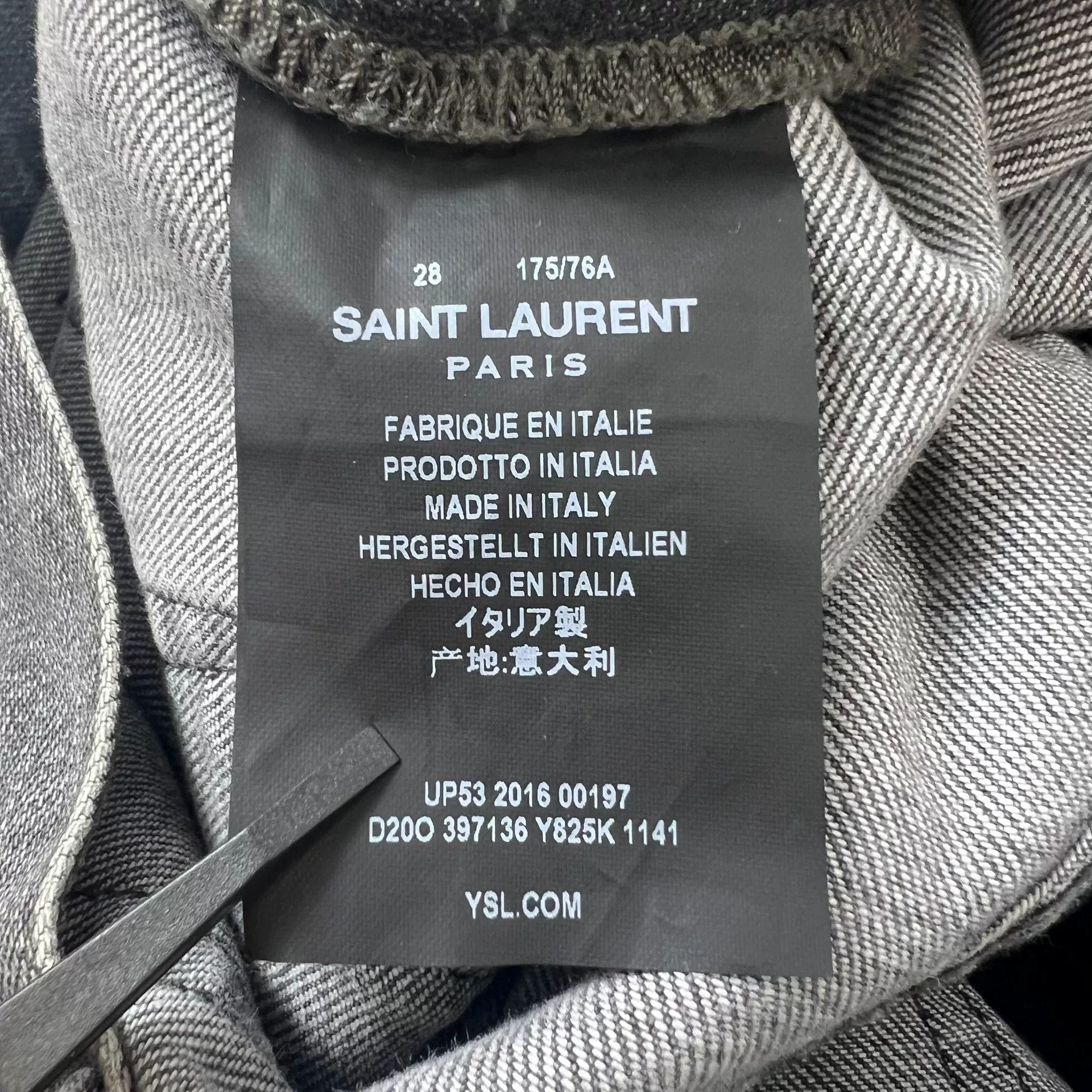 Saint Laurent Paris Saint Laurent Gray Denim Pants SLP16FW Size US 28 / EU 44 - 5 Thumbnail