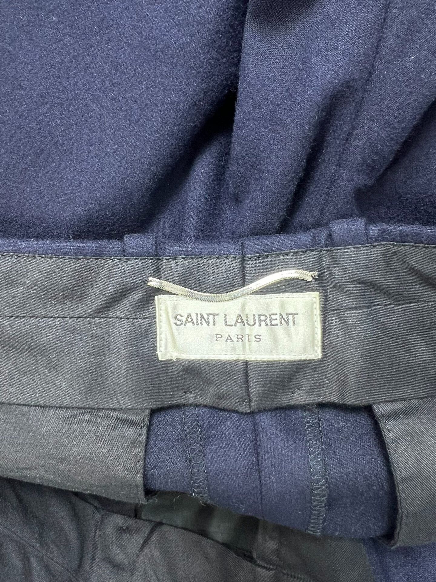 Saint Laurent Paris Saint Laurent Blue Wool Trousers Size US 30 / EU 46 - 3 Thumbnail