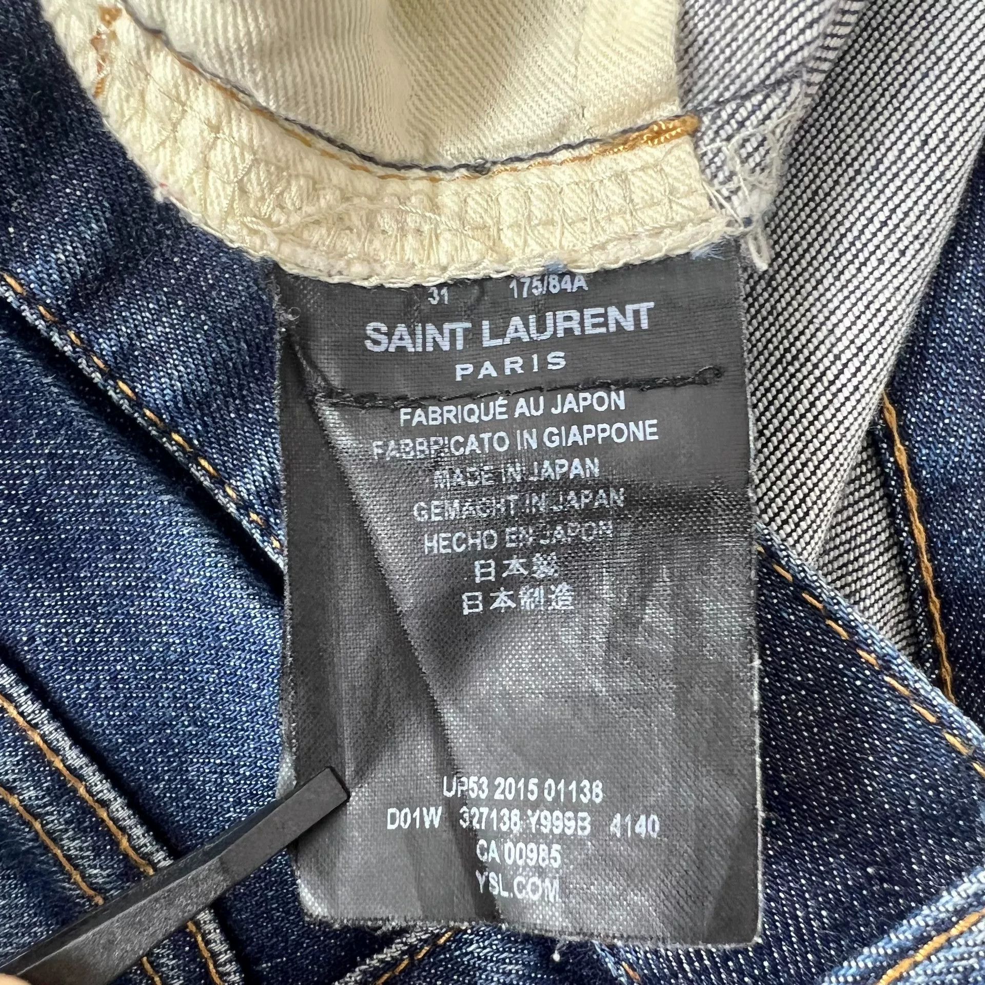 Saint Laurent Paris Saint Laurent Blue Distressed Denim Pants Size US 31 - 6 Thumbnail
