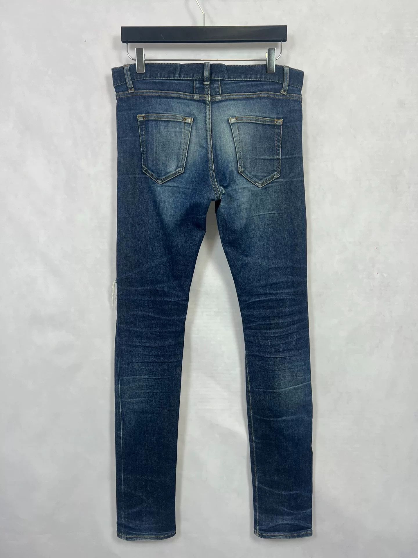 Saint Laurent Paris Saint Laurent Blue Distressed Denim Pants Size US 31 - 2 Thumbnail