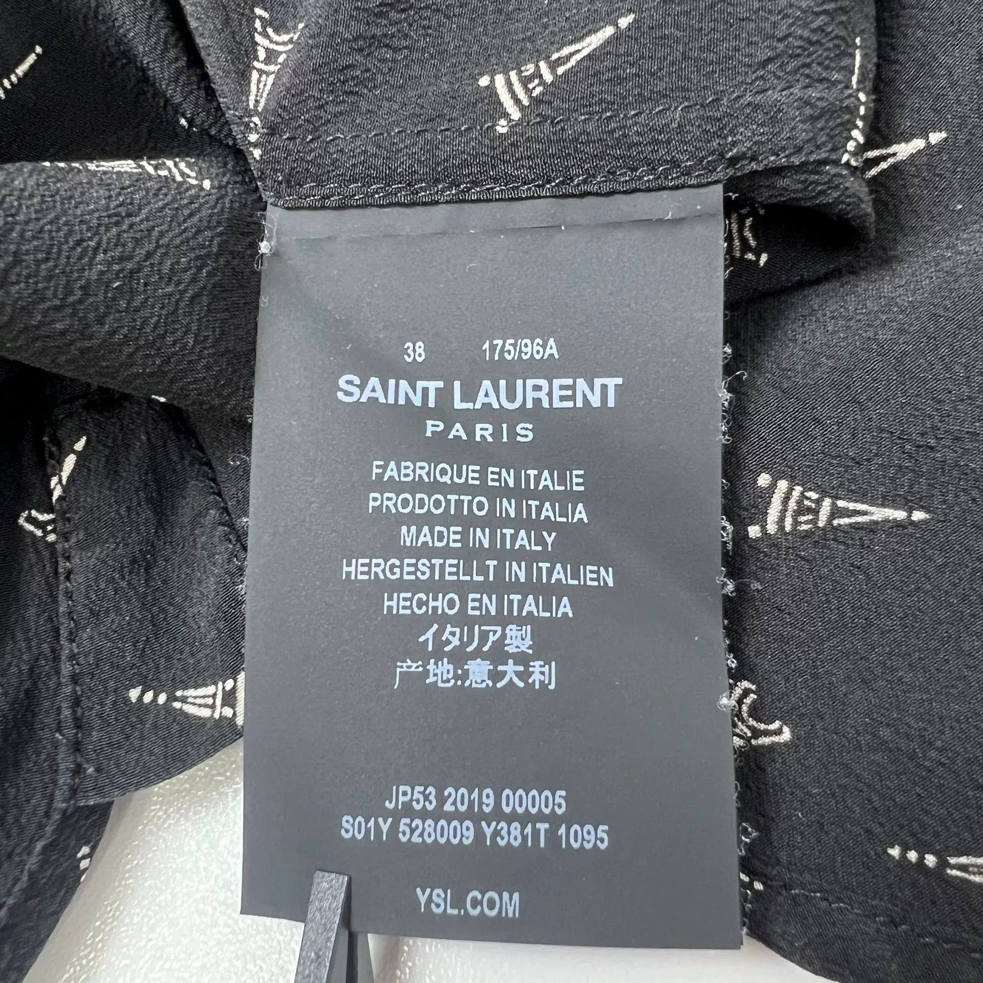 Saint Laurent Paris Saint Laurent Eiffel Tower Printed Shirt Size S / US 4 / IT 40 - 5 Thumbnail