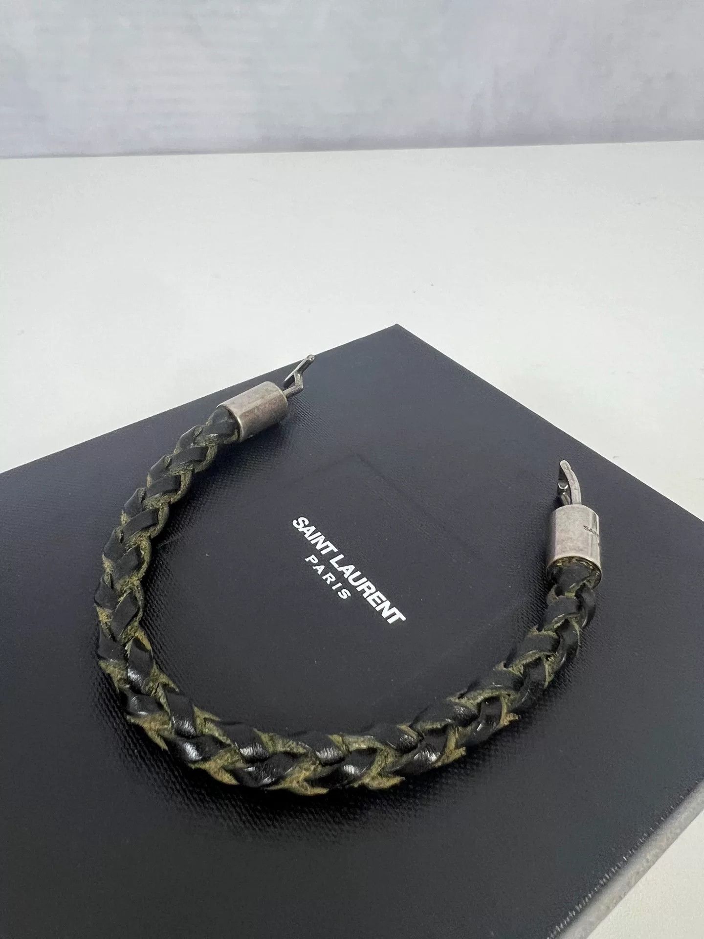 Saint Laurent Paris Saint Laurent Braided Leather Bracelet Size ONE SIZE - 2 Thumbnail