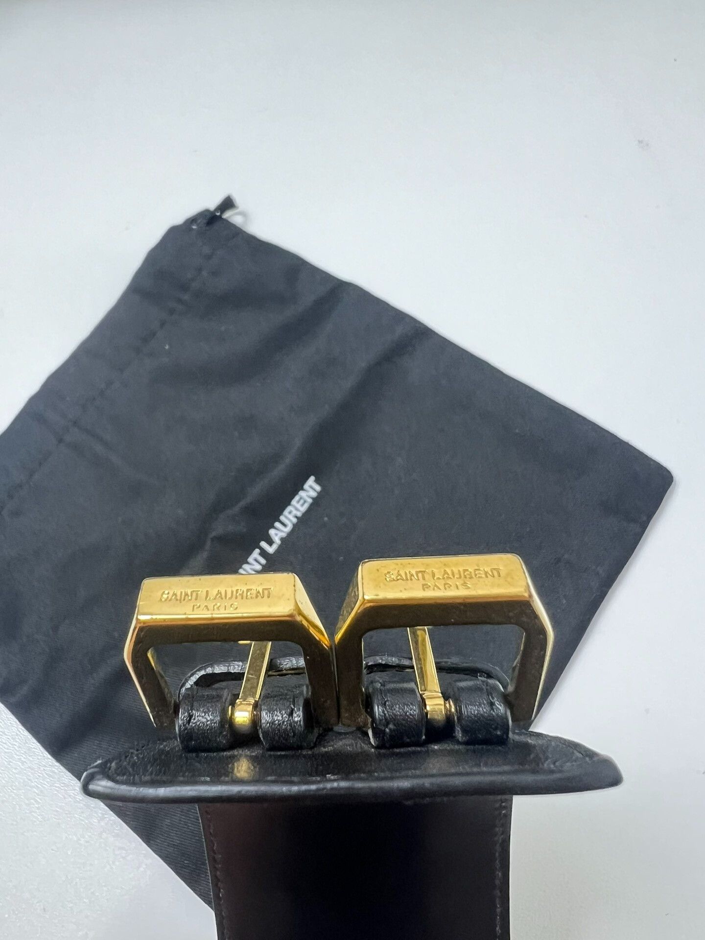 Saint Laurent Paris Saint Laurent Double Buckle Leather Bracelet Size ONE SIZE - 5 Thumbnail