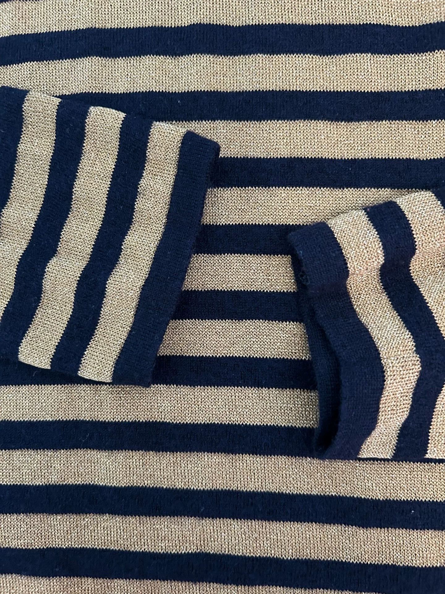 Saint Laurent Paris Saint Laurent Gold Stripe Knit Sweater Size US S / EU 44-46 / 1 - 4 Thumbnail