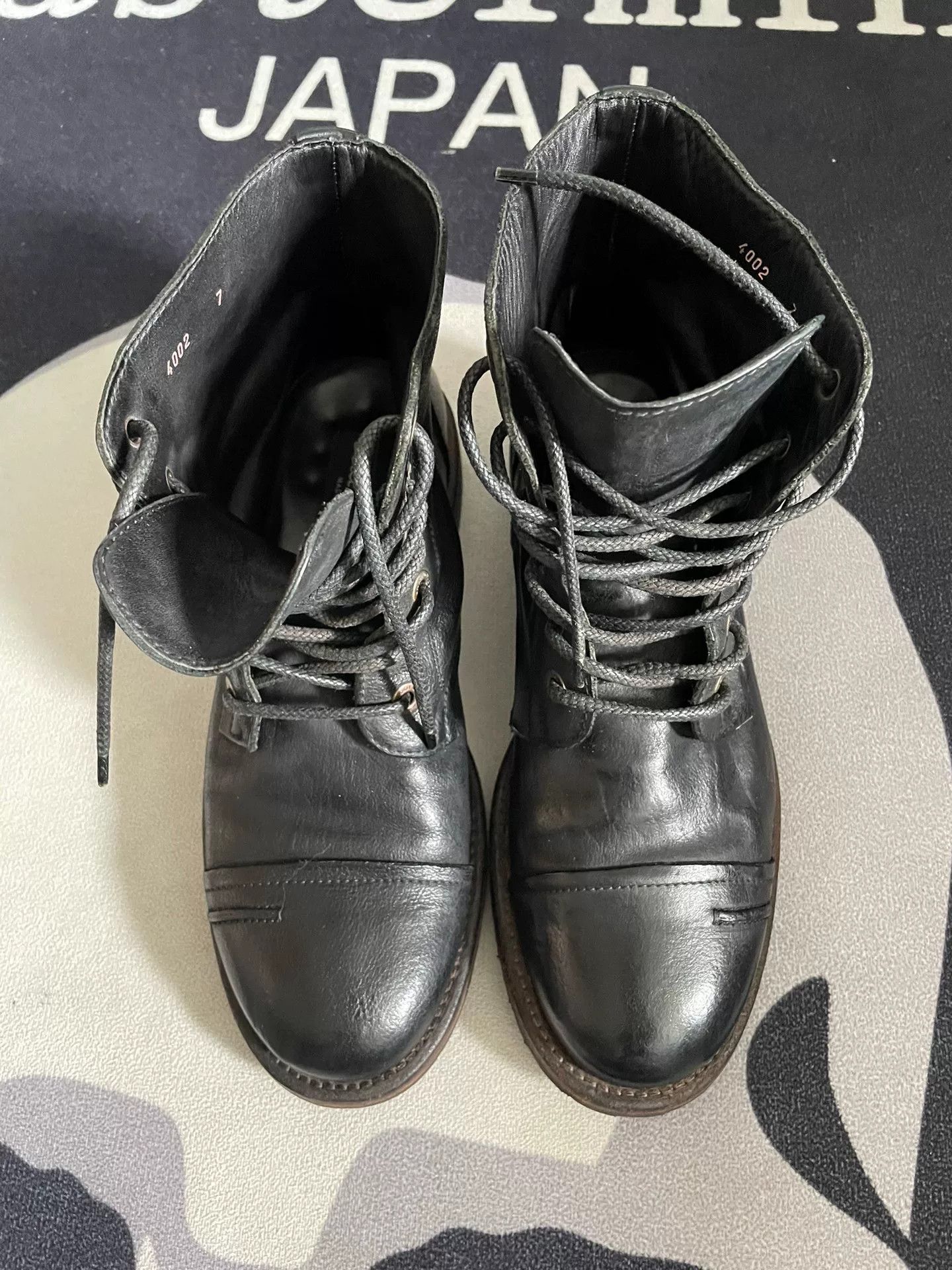 Dolce & Gabbana DG Men's Black Leather Military Boots Size US 8 / EU 41 - 2 Thumbnail