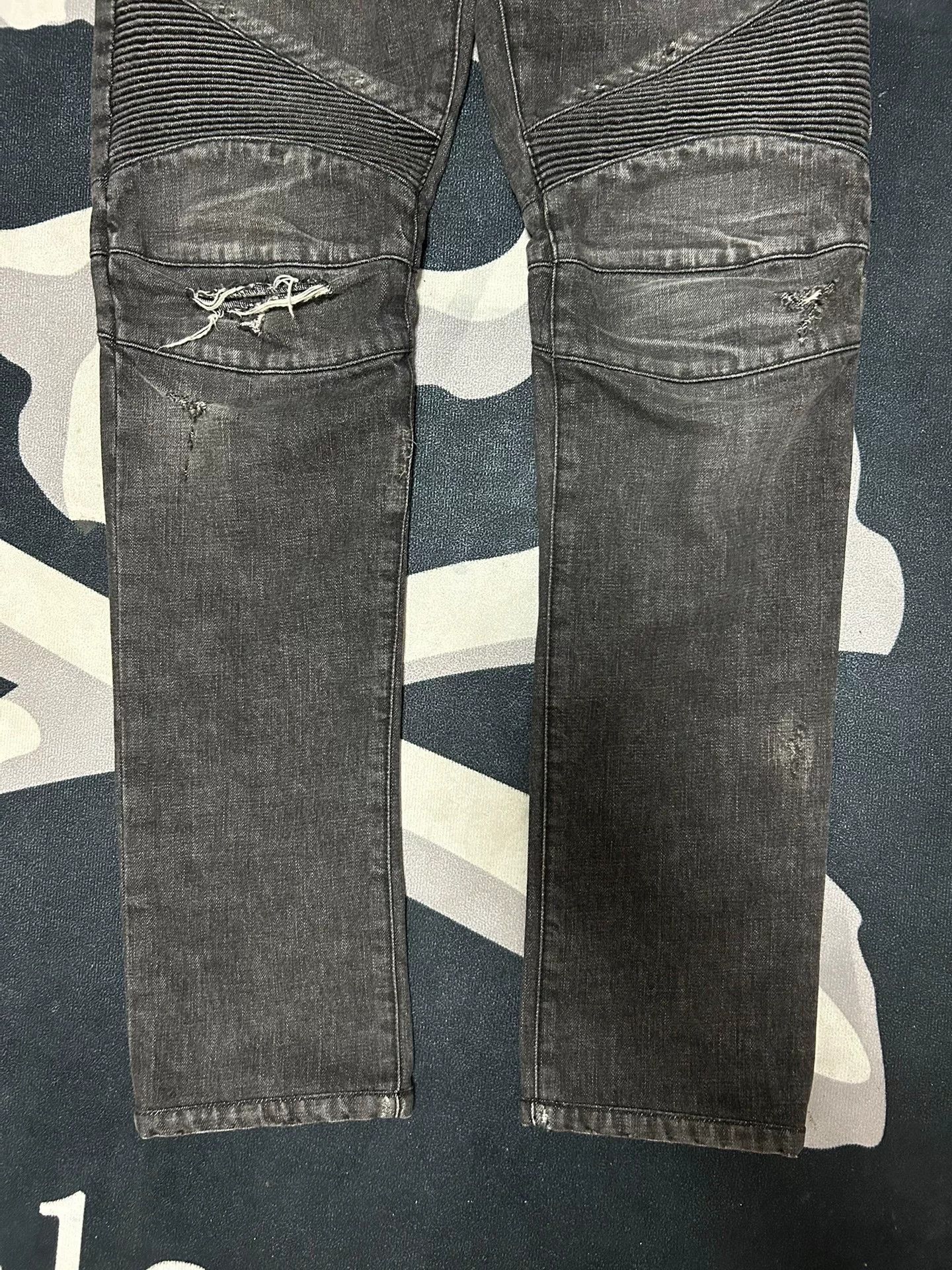 Balmain Balmain Ripped Motorcycle Denim Pants Size US 31 - 3 Thumbnail