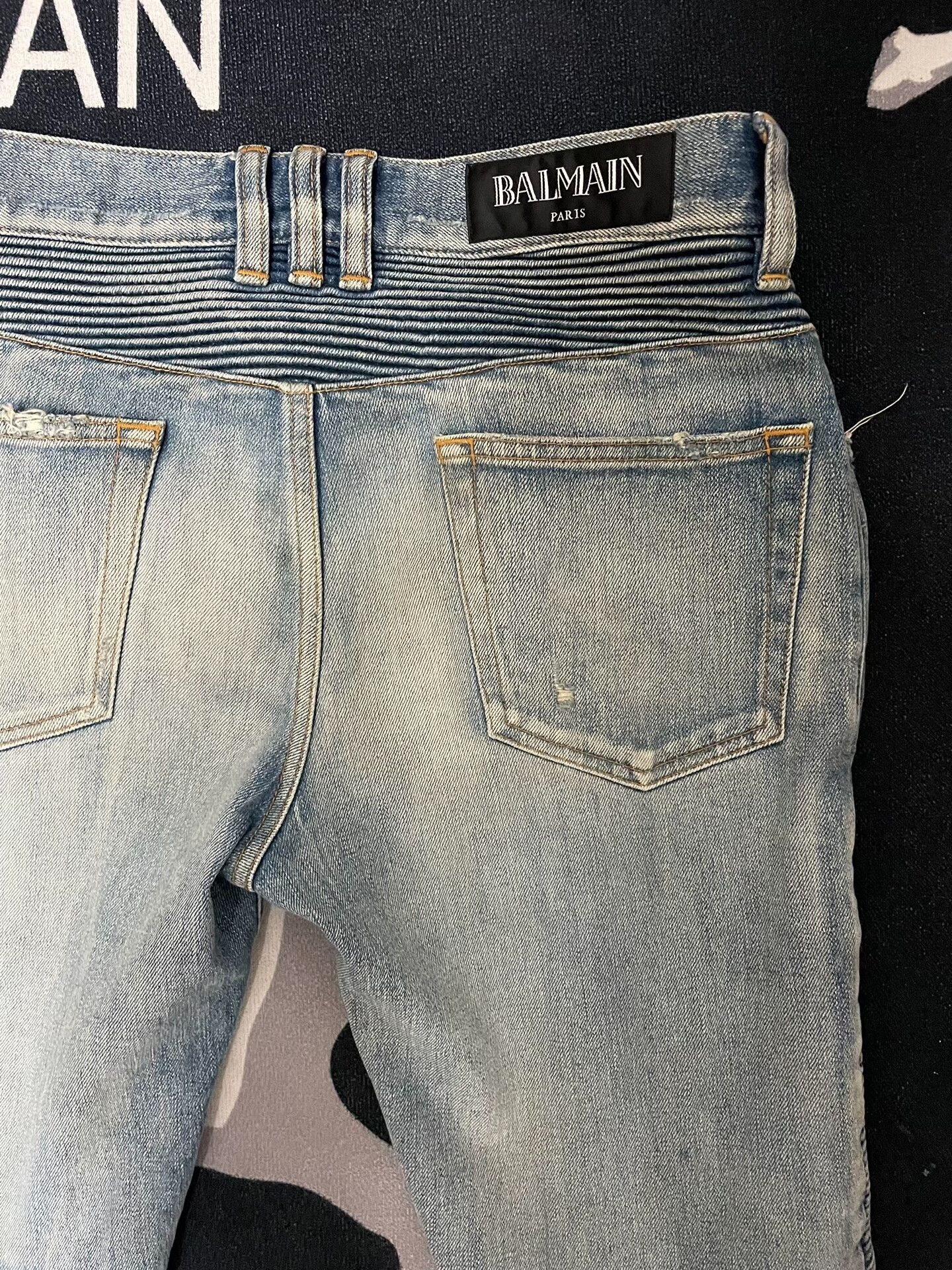 Balmain Balmain Distressed Motorcycle Jeans Size US 31 - 5 Thumbnail