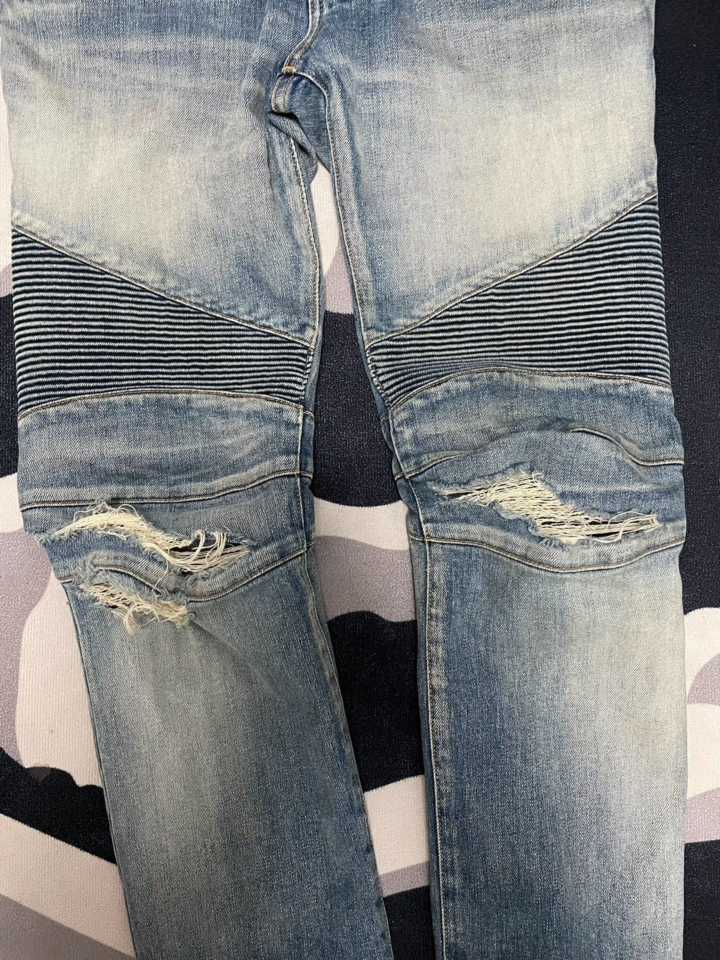 Balmain Balmain Distressed Motorcycle Jeans Size US 31 - 3 Thumbnail
