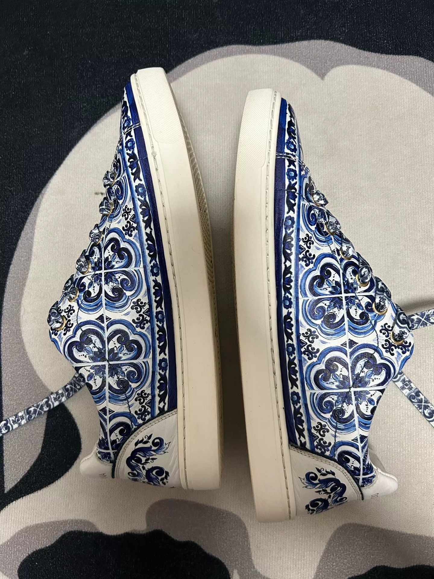 Dolce & Gabbana Dolce & Gabbana Blue Print Sneakers Size US 7 / EU 40 - 4 Thumbnail
