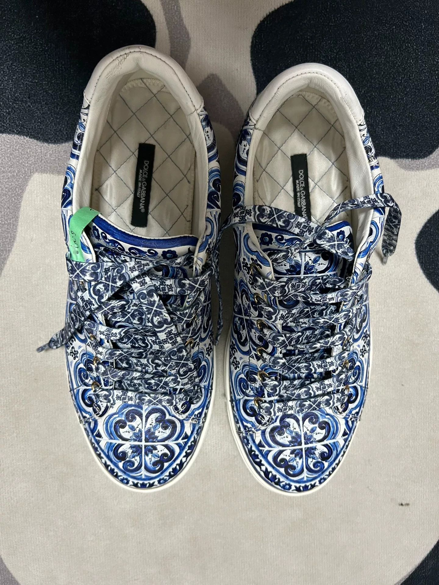 Dolce & Gabbana Dolce & Gabbana Blue Print Sneakers Size US 7 / EU 40 - 3 Thumbnail