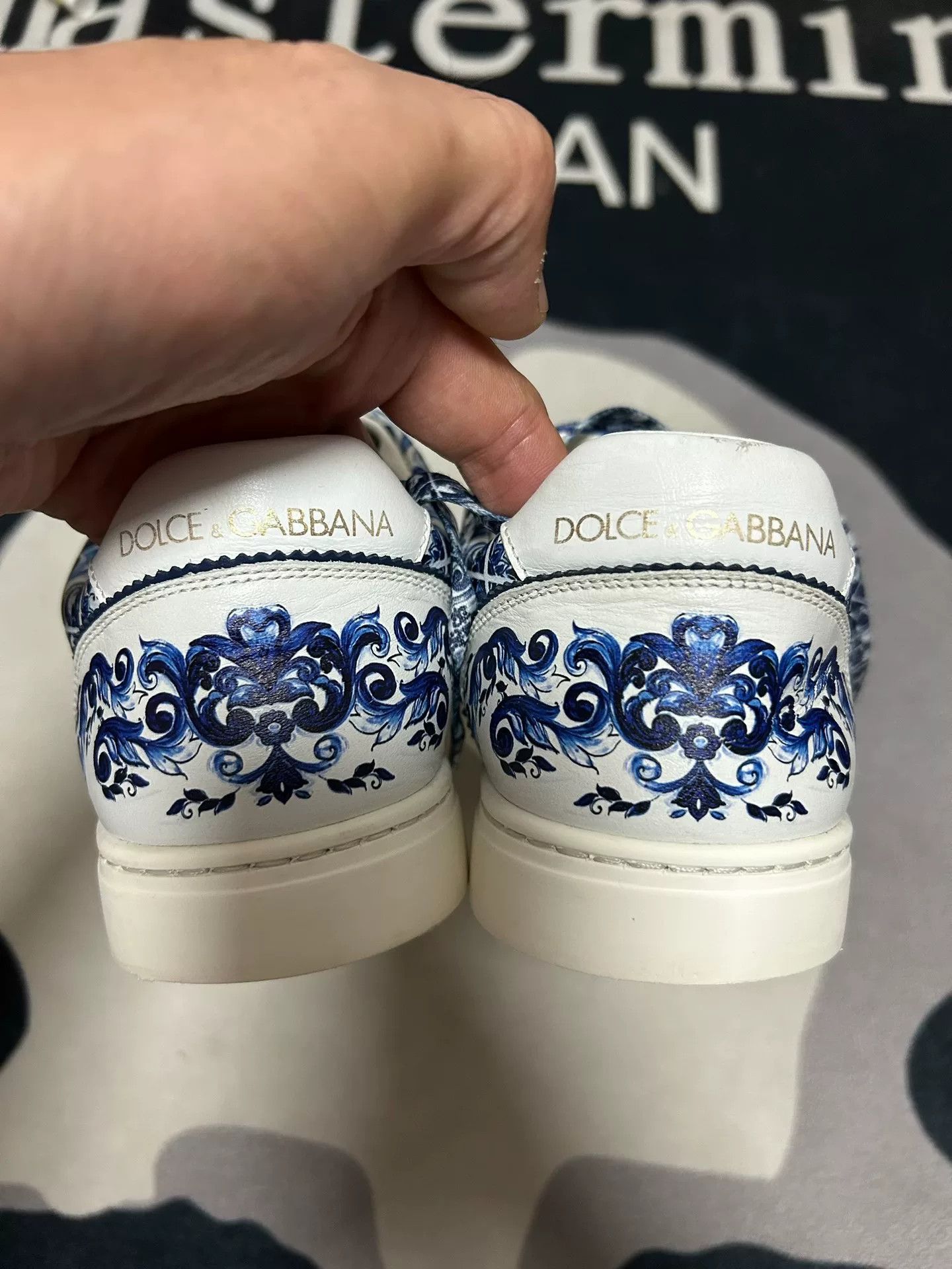 Dolce & Gabbana Dolce & Gabbana Blue Print Sneakers Size US 7 / EU 40 - 6 Thumbnail