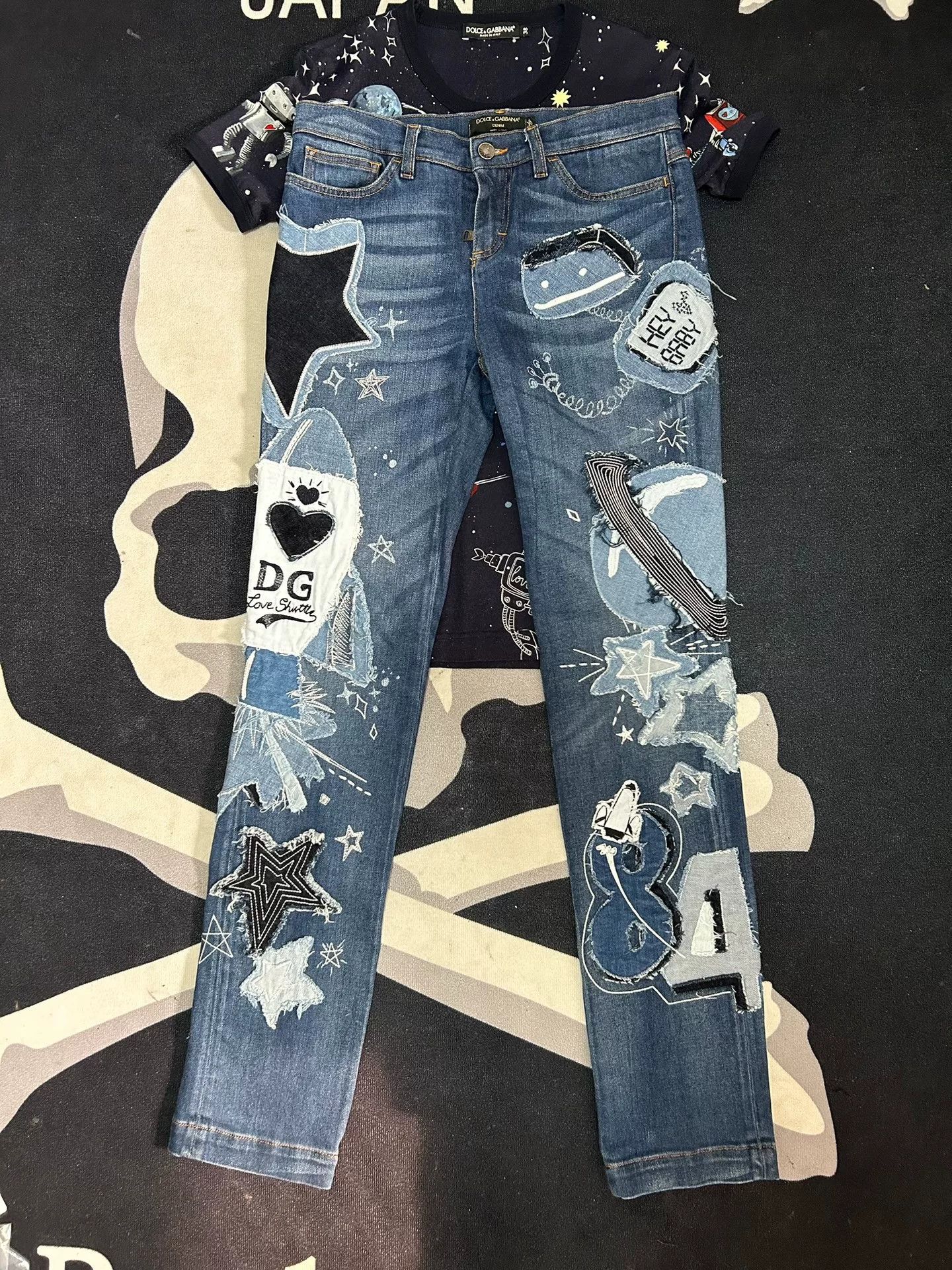 Dolce & Gabbana DG Denim Astronaut Patch Pants Set Size S / US 4 / IT 40 - 4 Thumbnail