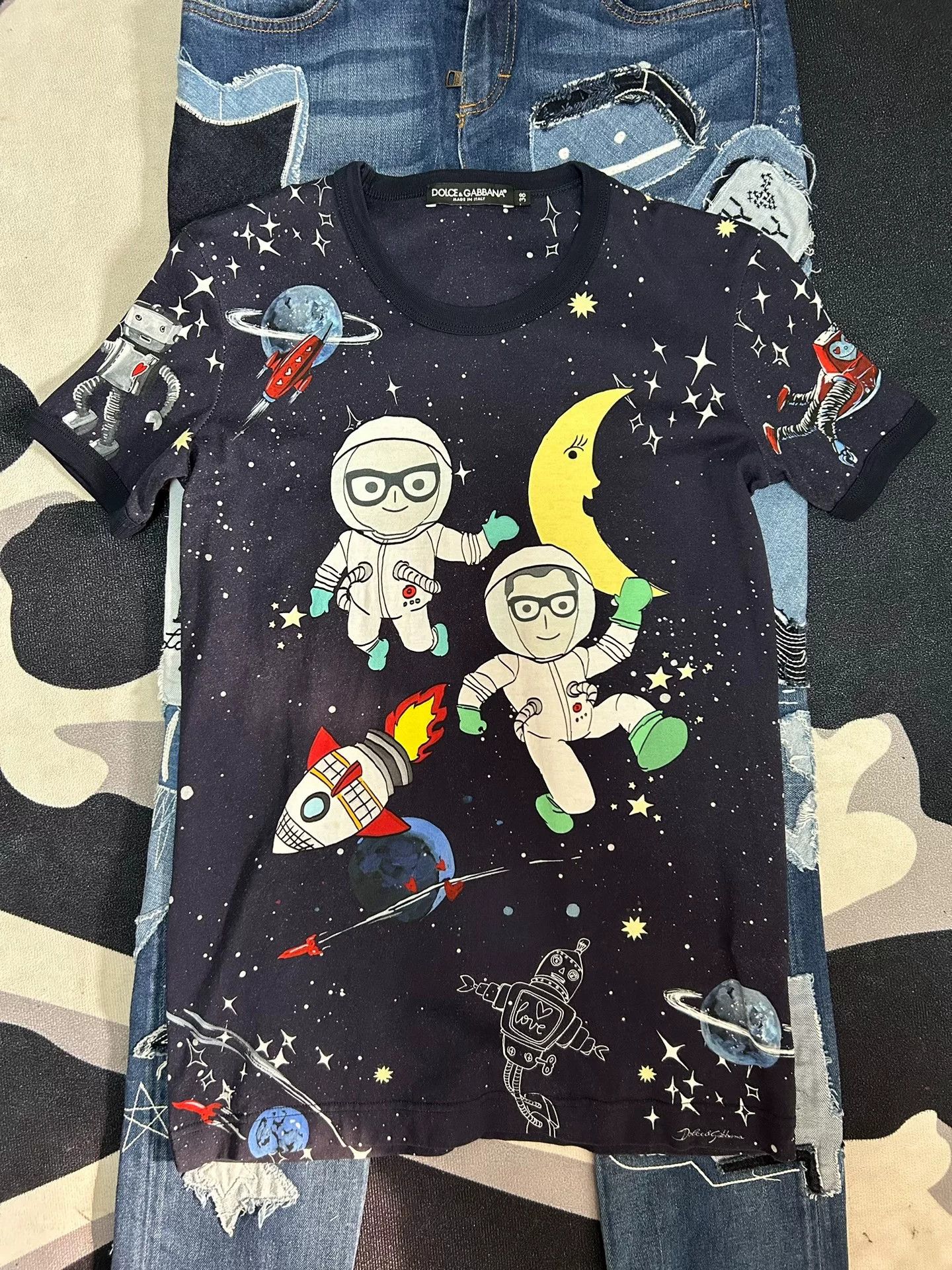 Dolce & Gabbana DG Denim Astronaut Patch Pants Set Size S / US 4 / IT 40 - 5 Thumbnail