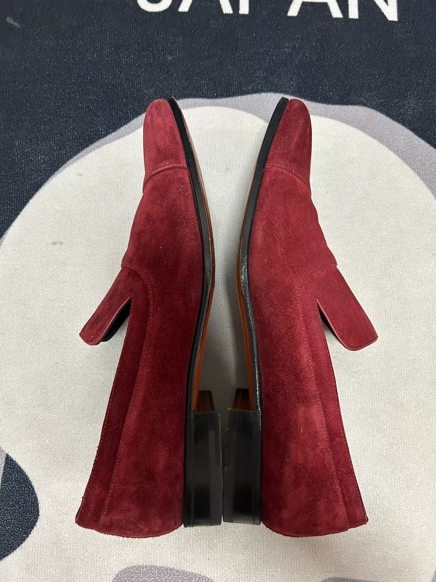 Hermes Hermes Burgundy Suede Loafers for Men Size US 8 / EU 41 - 4 Thumbnail