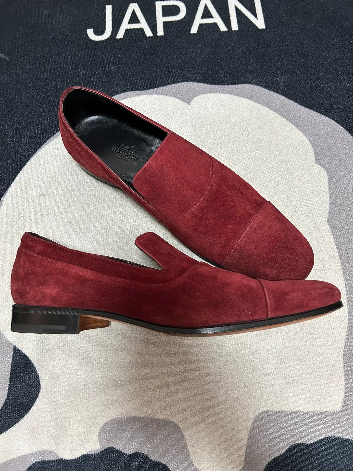 Hermes Hermes Burgundy Suede Loafers for Men Size US 8 / EU 41 - 2 Thumbnail