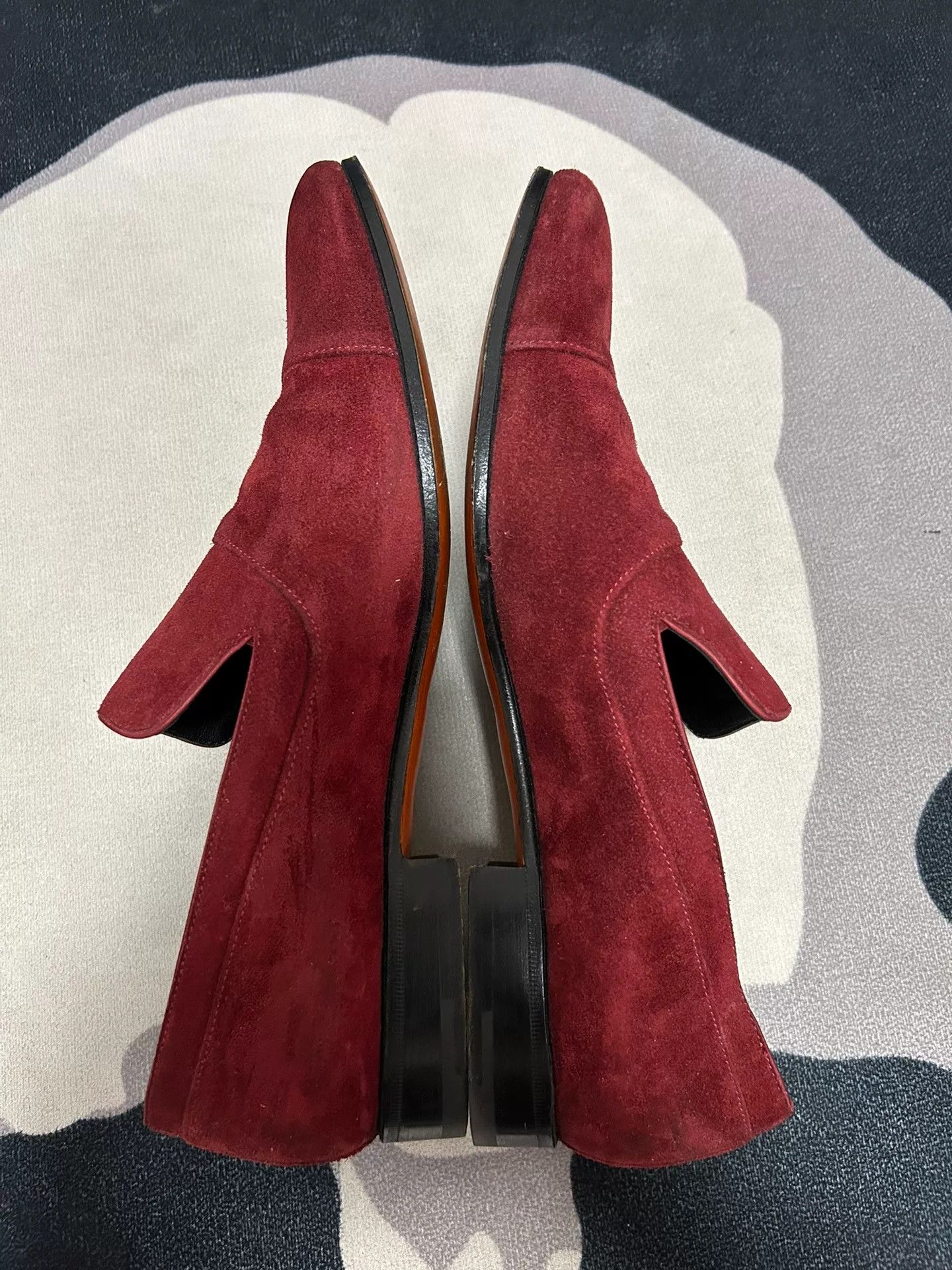 Hermes Hermes Burgundy Suede Loafers for Men Size US 8 / EU 41 - 3 Thumbnail