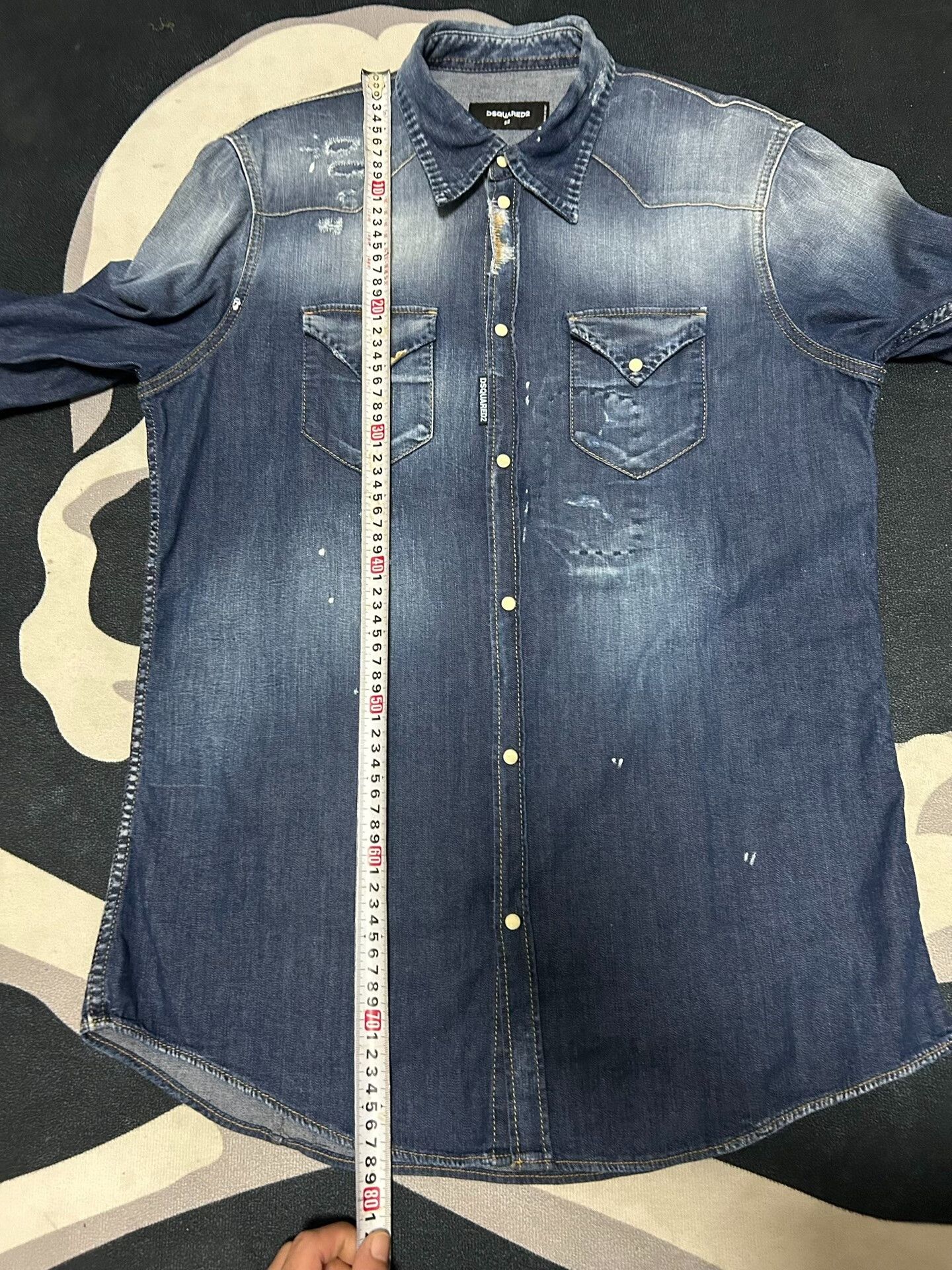 Dsquared2 dsquared2 Men's Denim Shirt with Unique Details Size US L / EU 52-54 / 3 - 8 Thumbnail