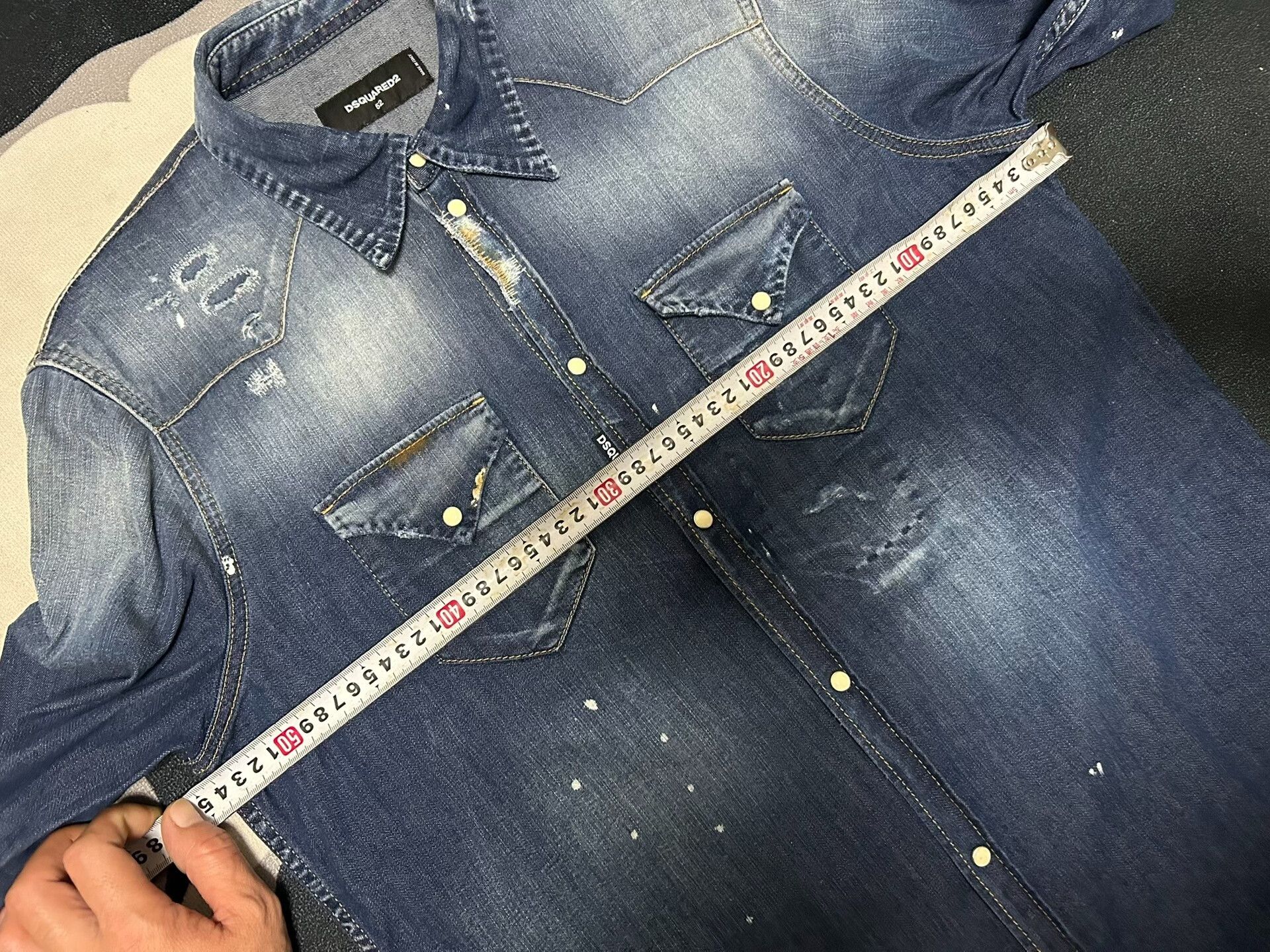 Dsquared2 dsquared2 Men's Denim Shirt with Unique Details Size US L / EU 52-54 / 3 - 7 Thumbnail