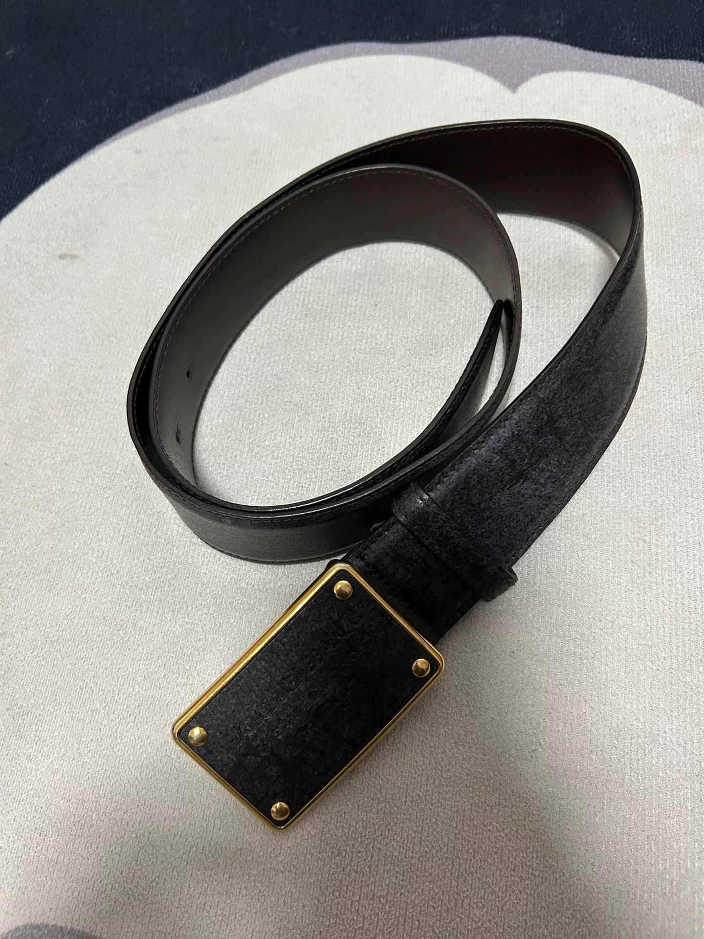 Dolce & Gabbana Dolce&Gabbana Gold Buckle Leather Belt Size ONE SIZE - 2 Thumbnail