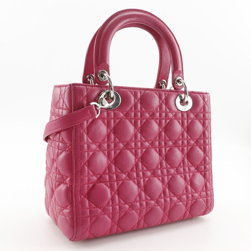 Dior Dior Christian Dior Lady Dior Cannage Leather 2way Bag Leather Handbag DUTY FREE for USA Size ONE SIZE - 3 Thumbnail