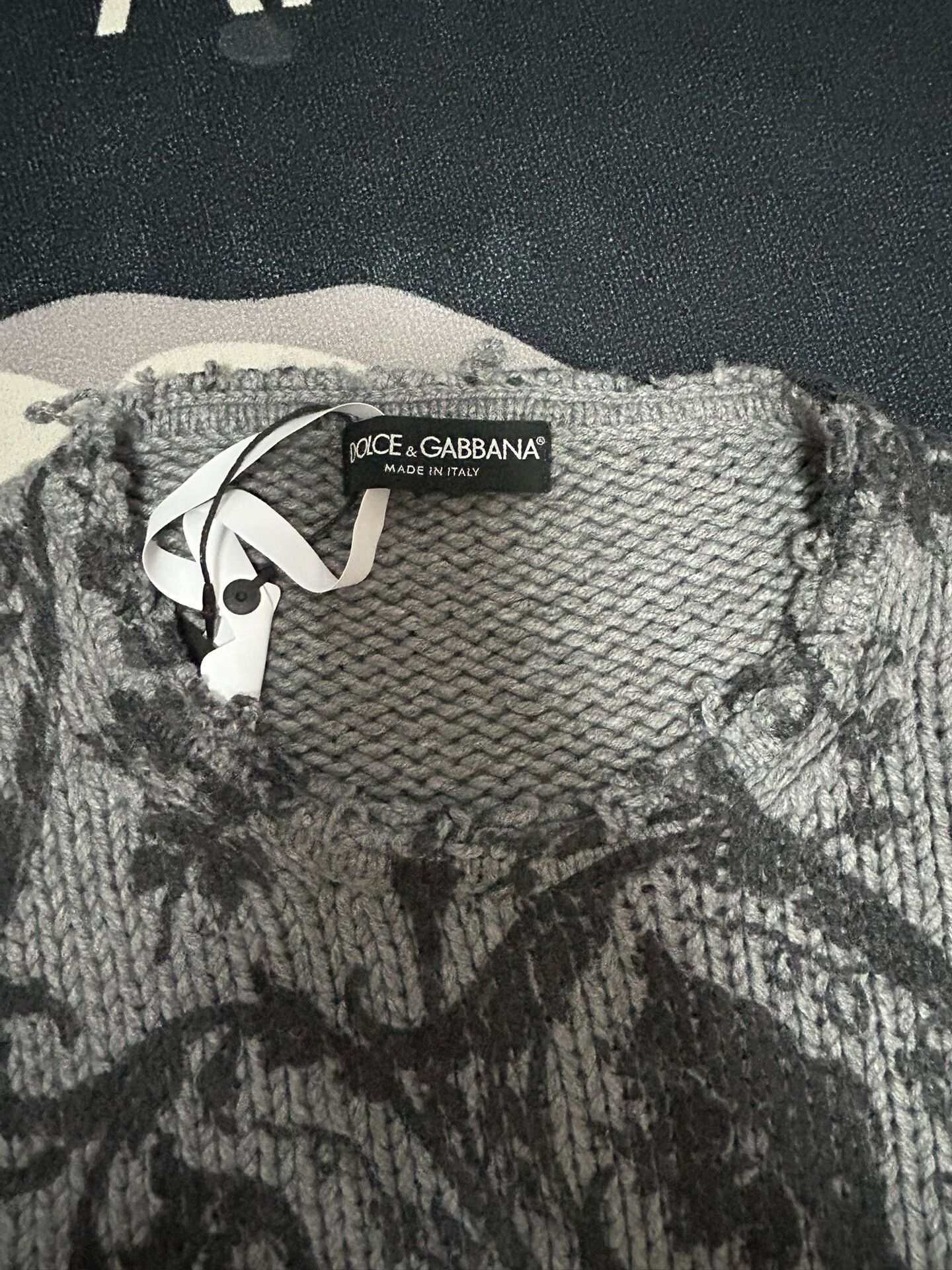 Dolce & Gabbana Dolce & Gabbana Knit Sweater with Iris Pattern Size L / US 10 / IT 46 - 2 Thumbnail