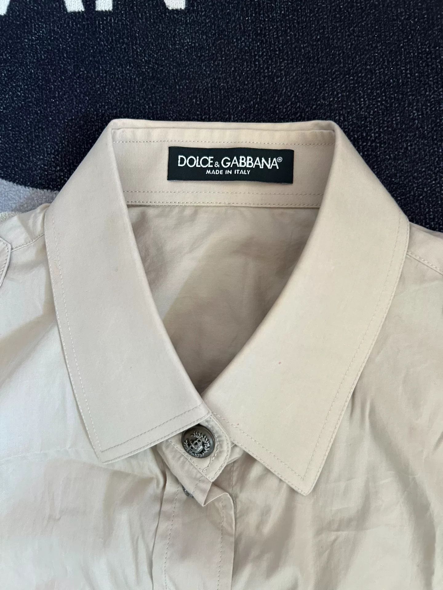 Dolce & Gabbana Fashion Casual Khaki Work Shirt for Women Size M / US 6-8 / IT 42-44 - 3 Thumbnail