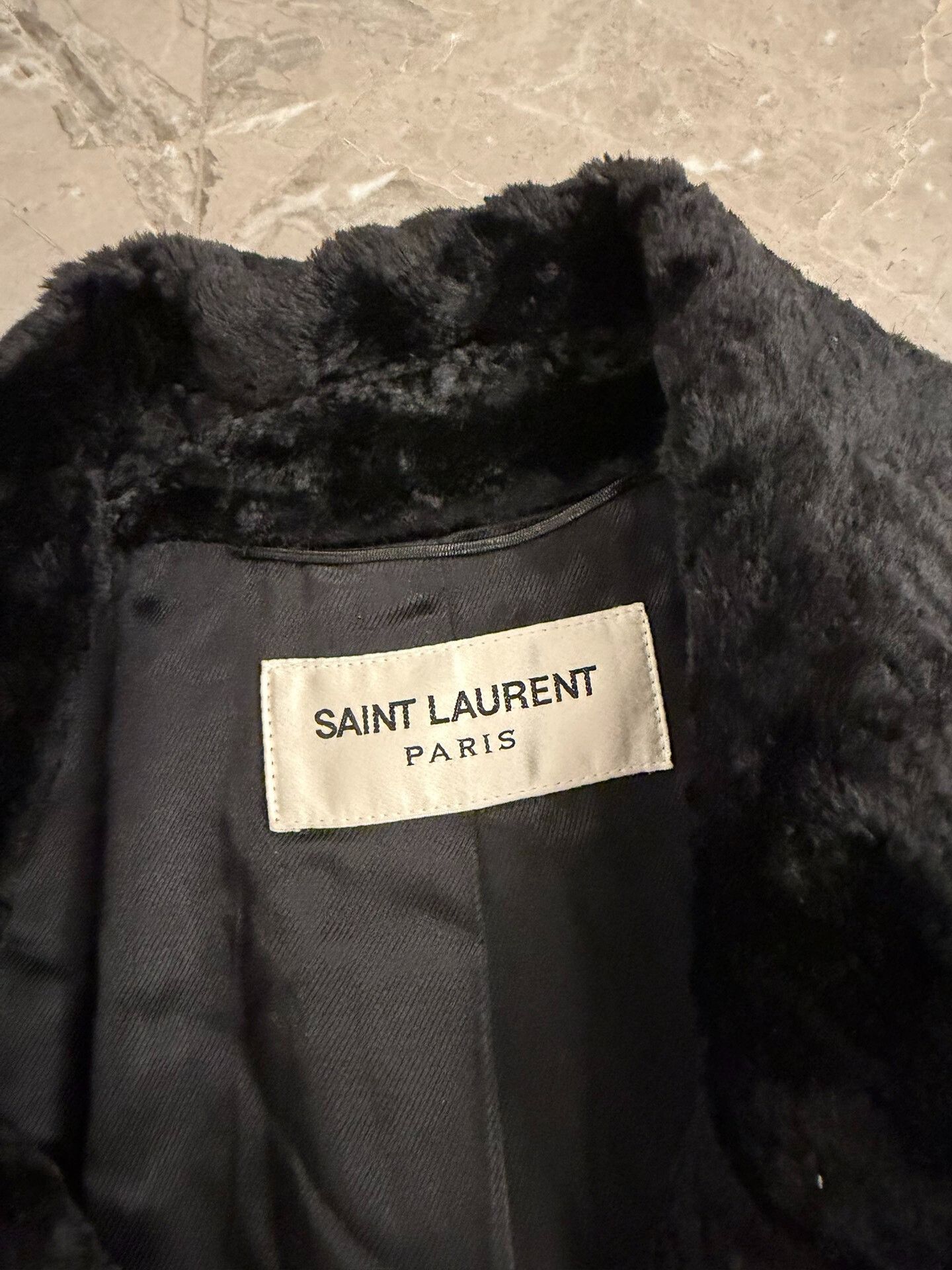 Saint Laurent Paris Saint Laurent Black Faux Fur Coat Size US M / EU 48-50 / 2 - 5 Thumbnail