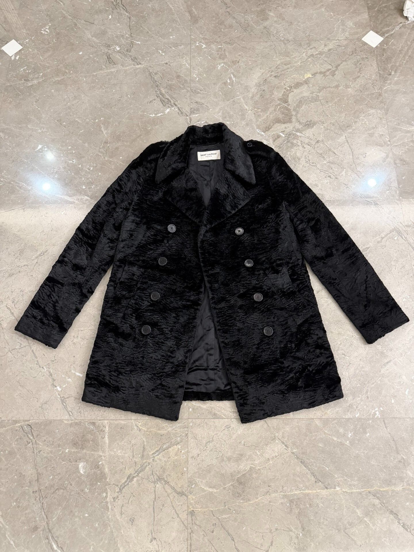 Saint Laurent Paris Saint Laurent Black Faux Fur Coat Size US M / EU 48-50 / 2 - 2 Thumbnail