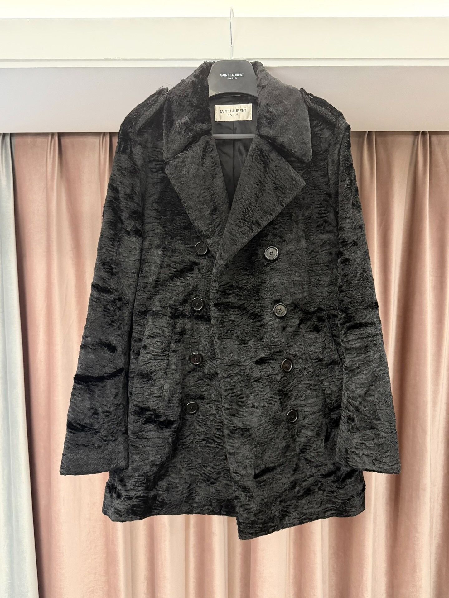 Saint Laurent Paris Saint Laurent Black Faux Fur Coat Size US M / EU 48-50 / 2 - 8 Thumbnail