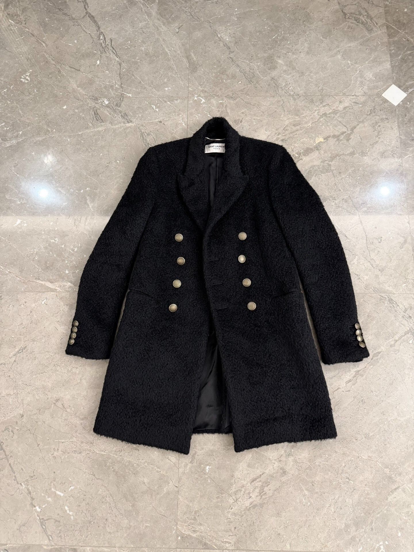 Saint Laurent Paris Saint Laurent Black Wool Blend Coat Size M / US 6-8 / IT 42-44 - 2 Thumbnail