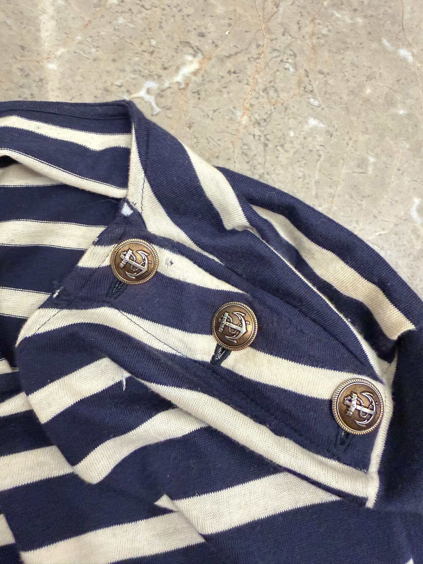 Saint Laurent Paris Saint Laurent Navy Striped Tee Size US M / EU 48-50 / 2 - 3 Thumbnail