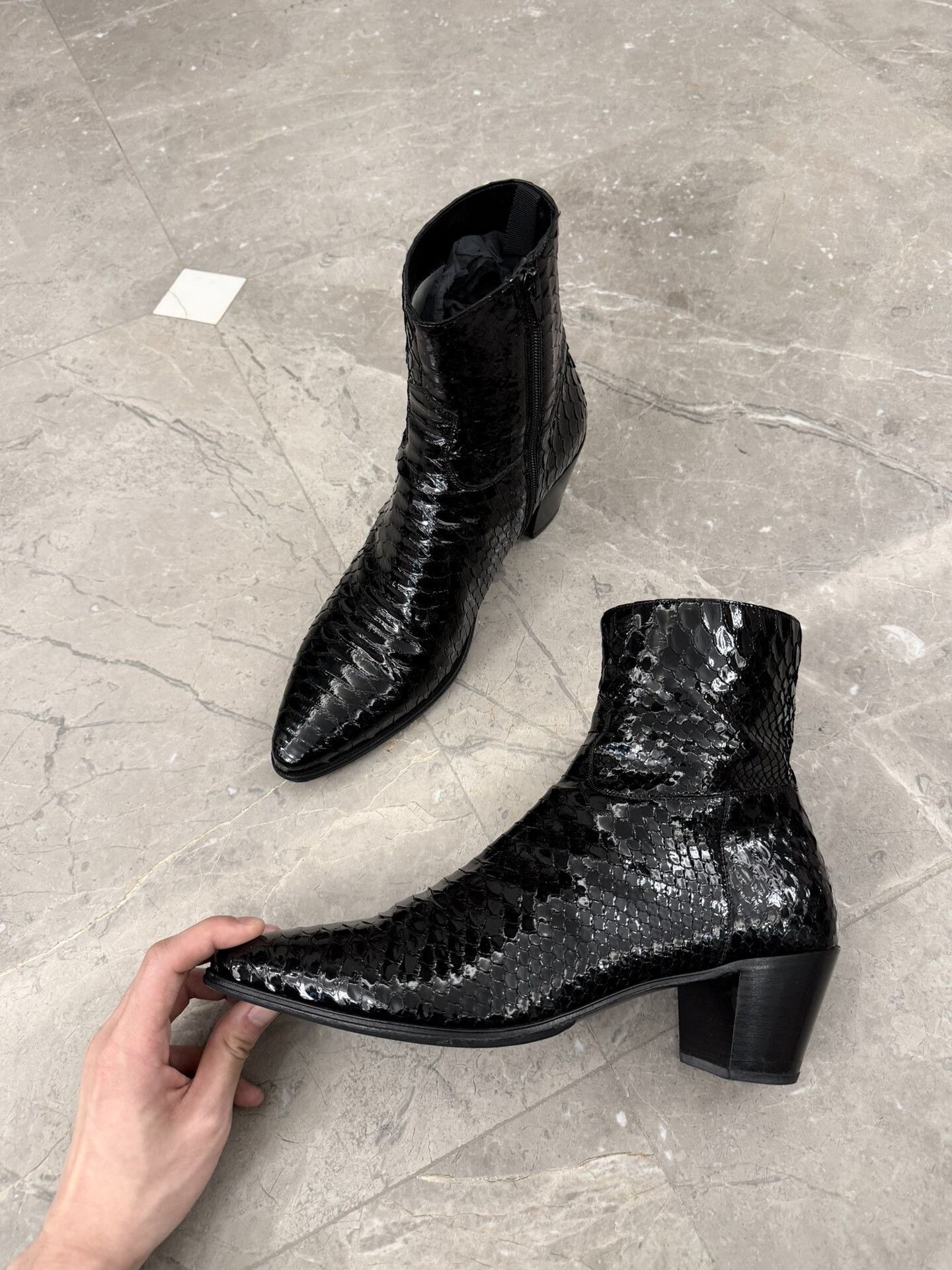 Celine Celine Python Leather Chelsea Boots Size US 9 / EU 42 - 3 Thumbnail