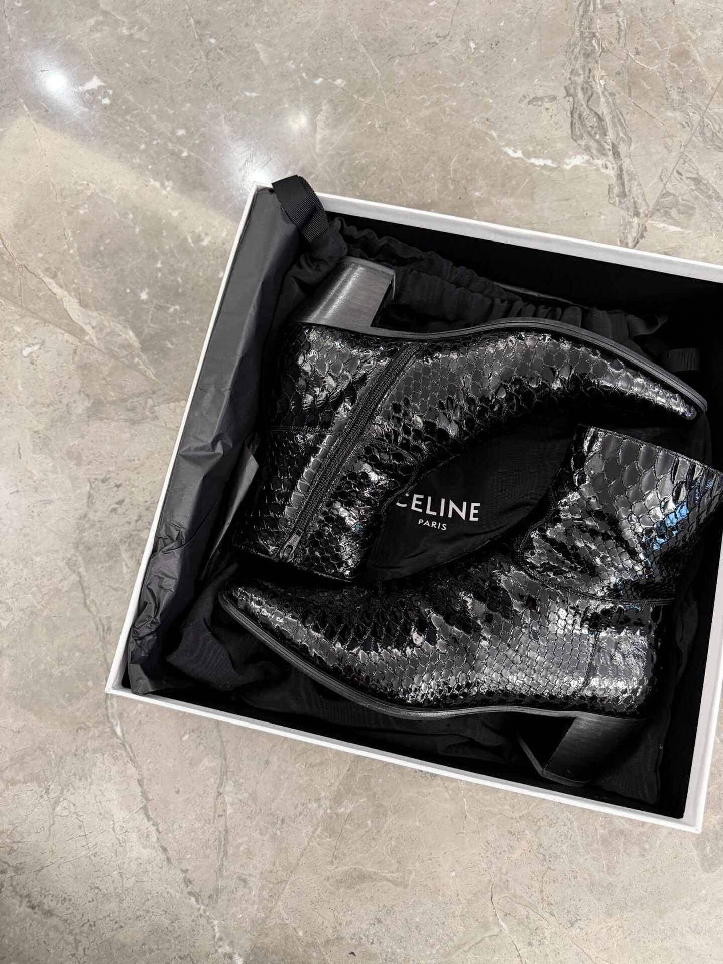 Celine Celine Python Leather Chelsea Boots Size US 9 / EU 42 - 4 Thumbnail