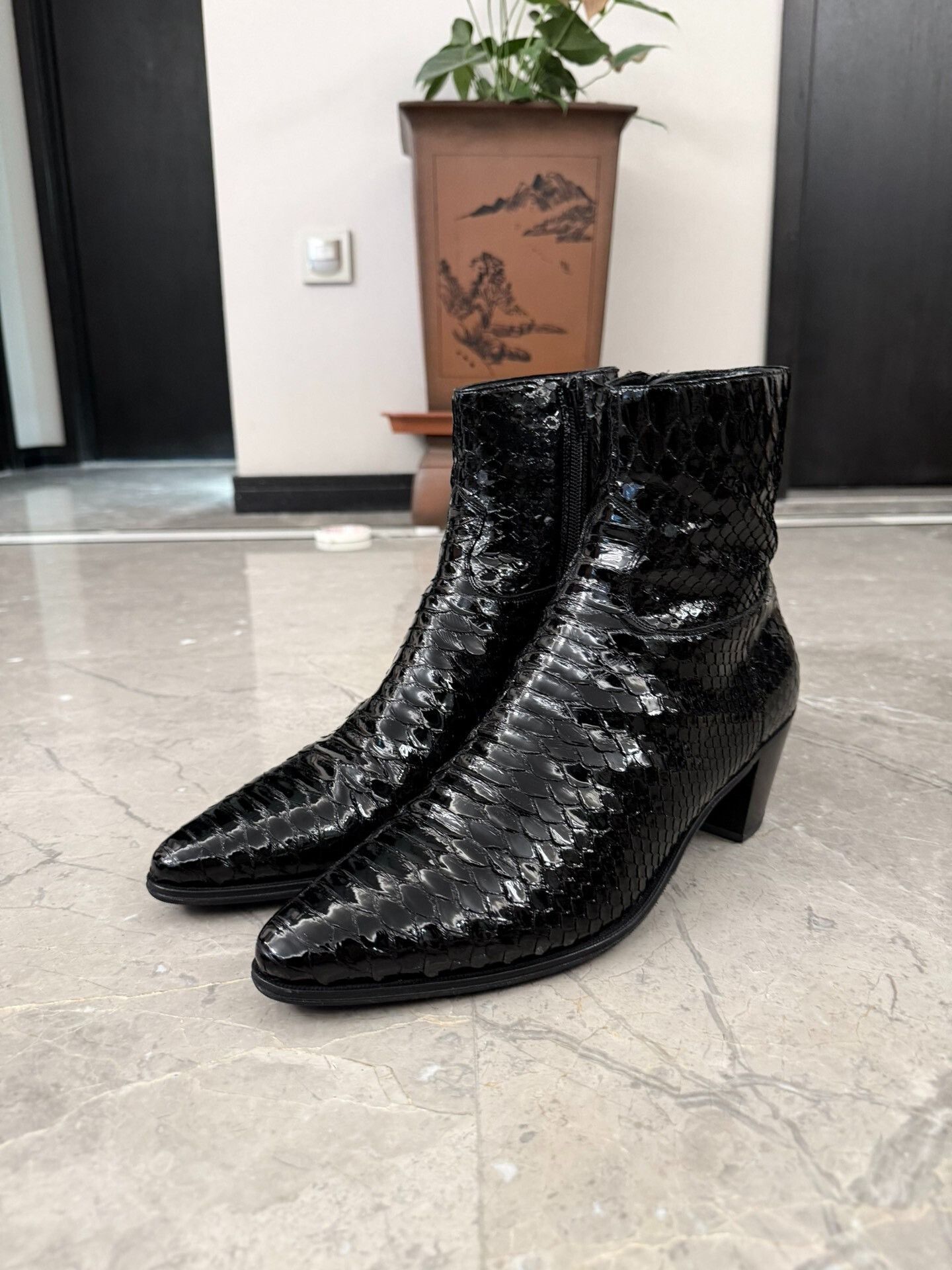 Celine Celine Python Leather Chelsea Boots Size US 9 / EU 42 - 5 Thumbnail