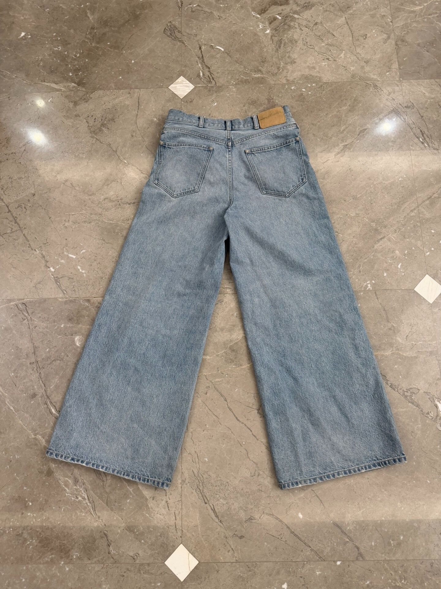 Celine Celine Blue Wide-Leg Denim Trousers Size 29" - 2 Thumbnail