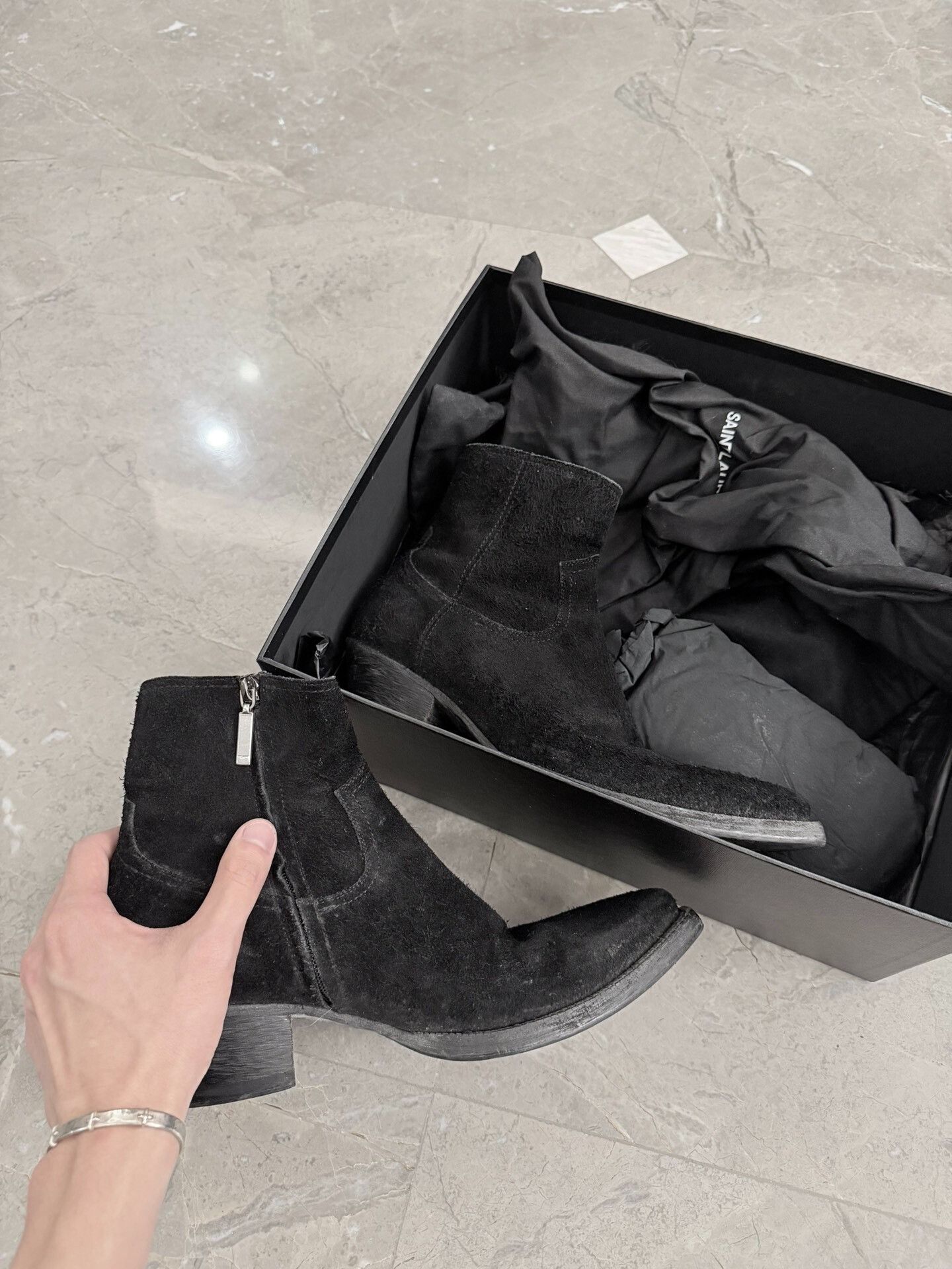 Yves Saint Laurent Saint Laurent Black Suede Chelsea Boots Size US 8 / EU 41 - 5 Thumbnail
