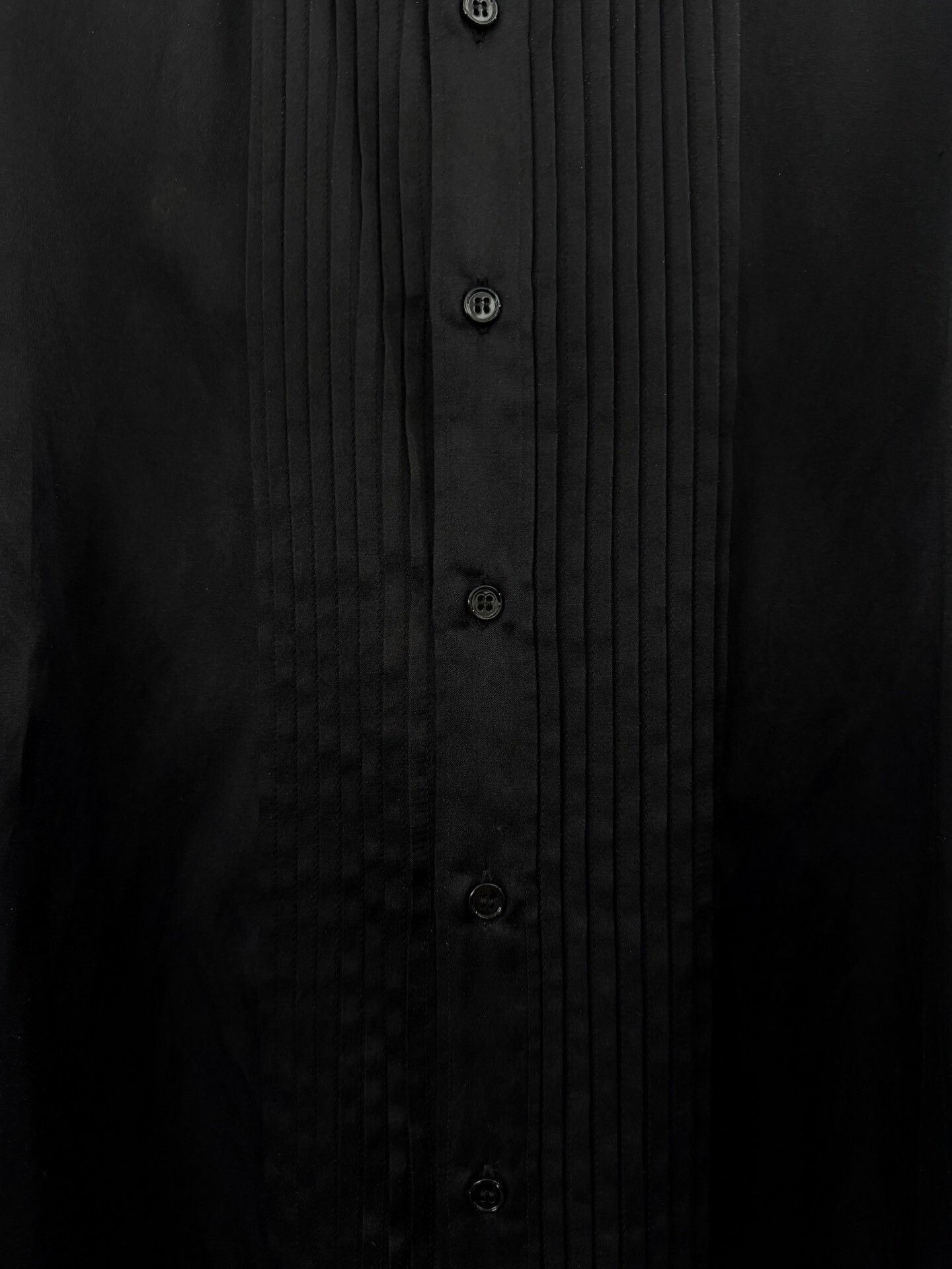 Saint Laurent Paris Saint Laurent Black Silk Pleated Shirt Size US XS / EU 42 / 0 - 5 Thumbnail