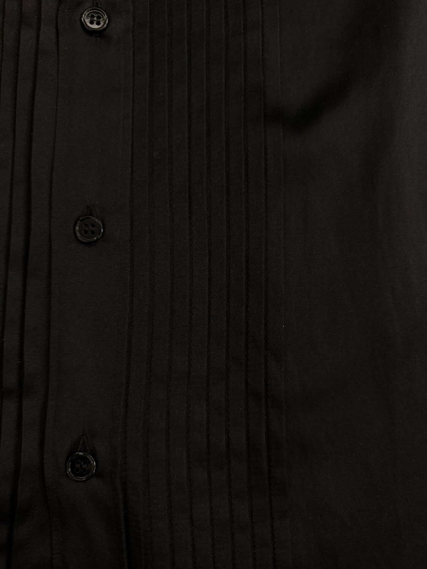 Saint Laurent Paris Saint Laurent Black Silk Pleated Shirt Size US XS / EU 42 / 0 - 4 Thumbnail
