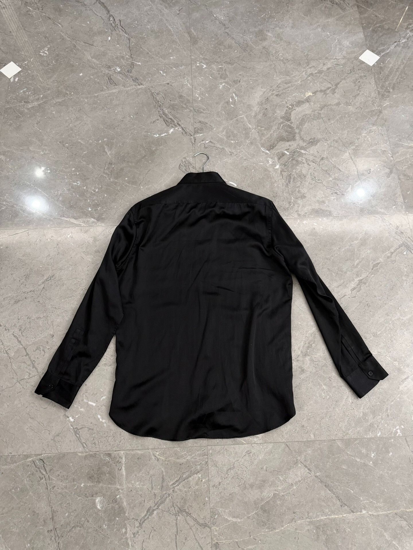 Saint Laurent Paris Saint Laurent Black Silk Pleated Shirt Size US XS / EU 42 / 0 - 2 Thumbnail
