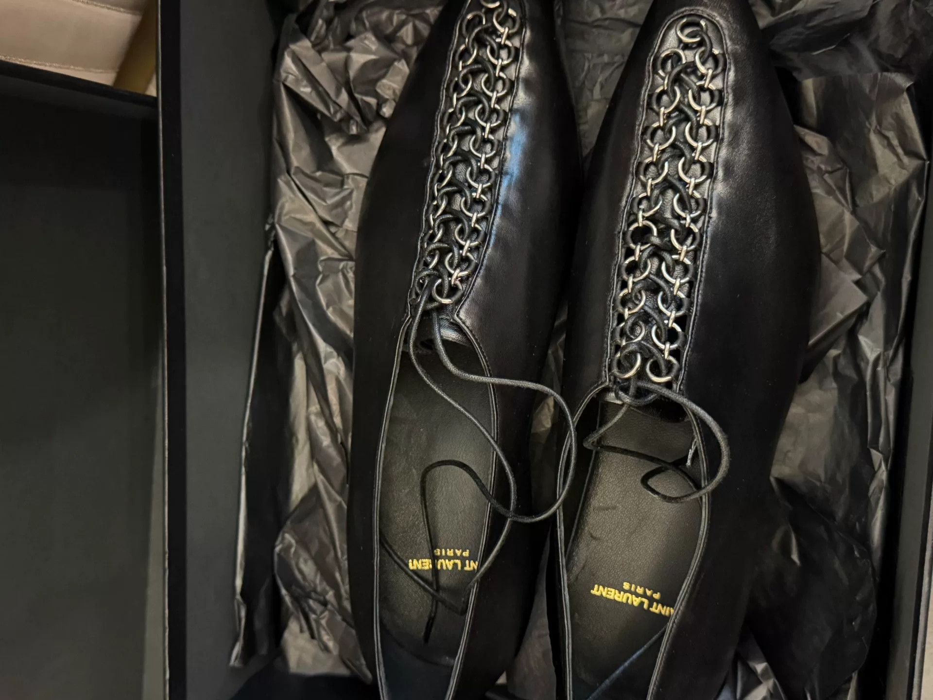 Saint Laurent Paris Saint Laurent Black Chelsea Boots with Chain Detail Size US 10 / EU 43 - 3 Thumbnail