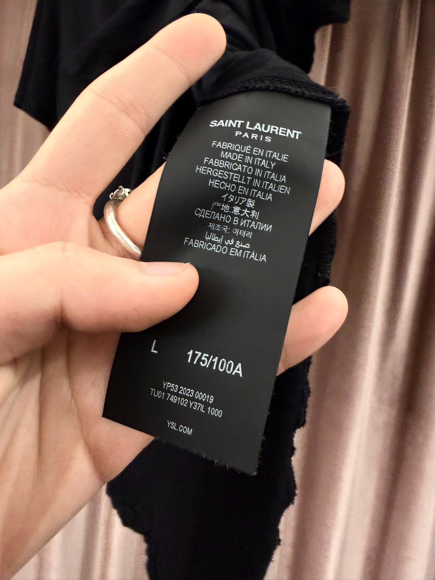Saint Laurent Paris Saint Laurent Black Short Sleeve Tee Size US L / EU 52-54 / 3 - 5 Thumbnail