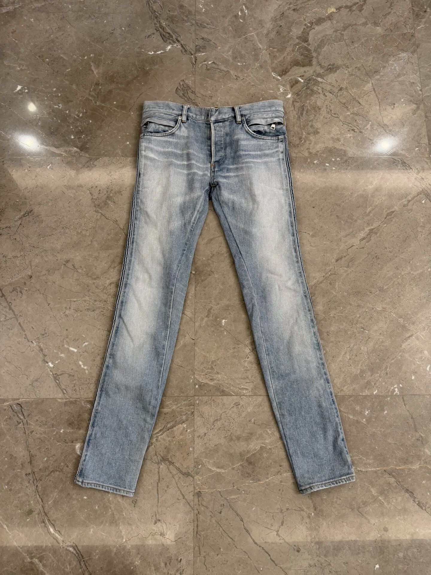 Balmain Balmain Straight Leg Jeans in Blue Size US 29 - 2 Thumbnail