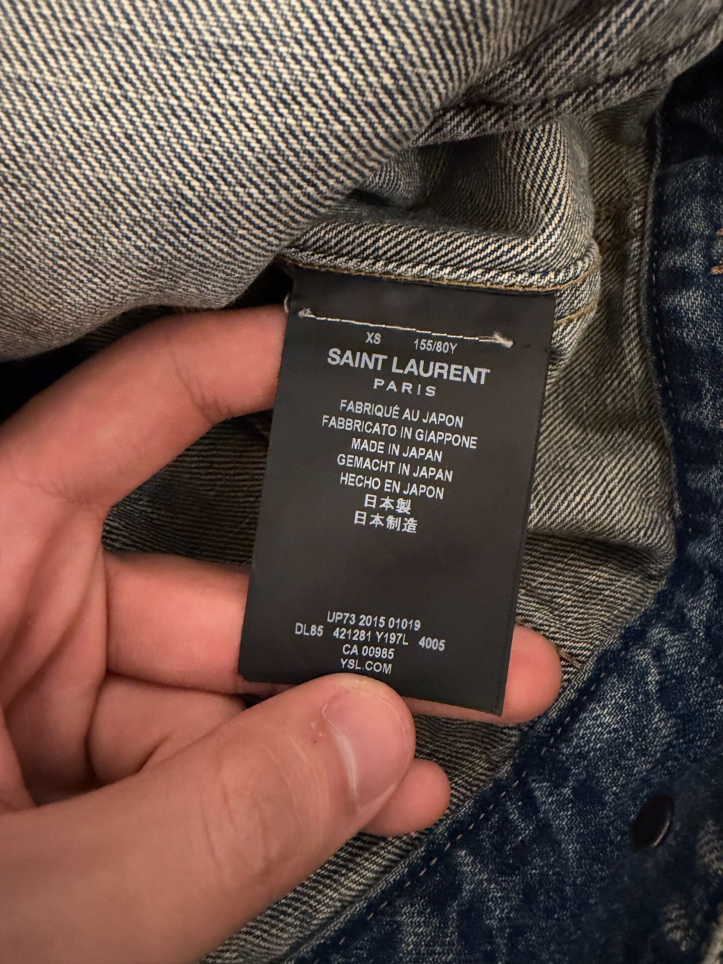Saint Laurent Paris Saint Laurent Denim Vest with Silk Collar Size US XS / EU 42 / 0 - 8 Thumbnail