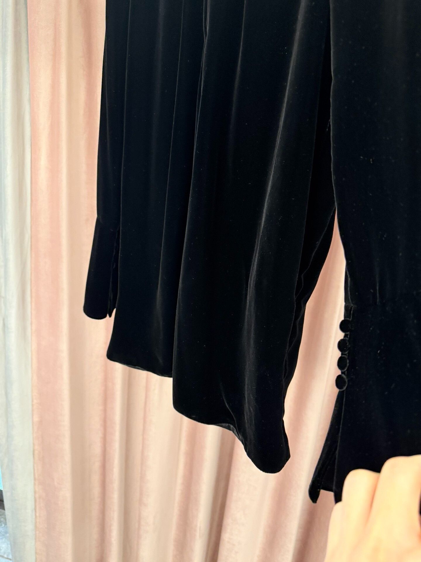 Saint Laurent Paris Saint Laurent Black Velvet Dress Size S / US 4 / IT 40 - 2 Thumbnail