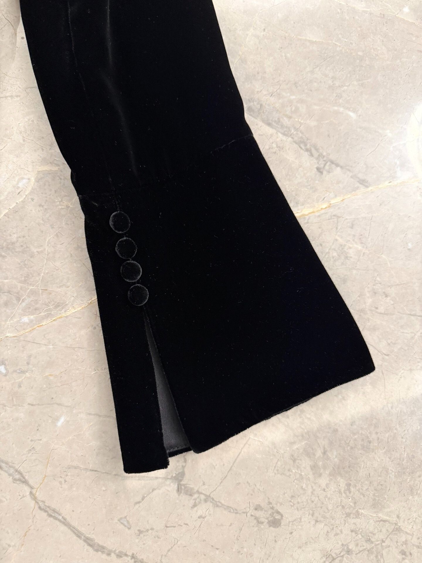 Saint Laurent Paris Saint Laurent Black Velvet Dress Size S / US 4 / IT 40 - 6 Thumbnail