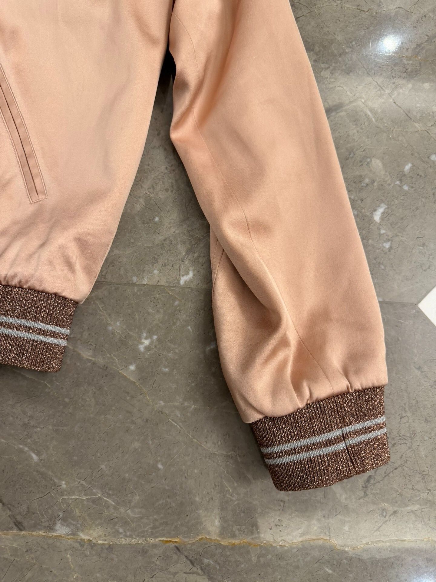 Saint Laurent Paris Pink Satin Baseball Jacket with Cloud Design Size US S / EU 44-46 / 1 - 3 Thumbnail