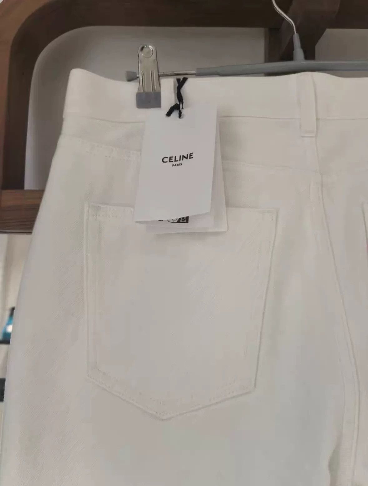 Celine Celine White Flared Denim Pants Size 27" / US 4 / IT 40 - 2 Thumbnail
