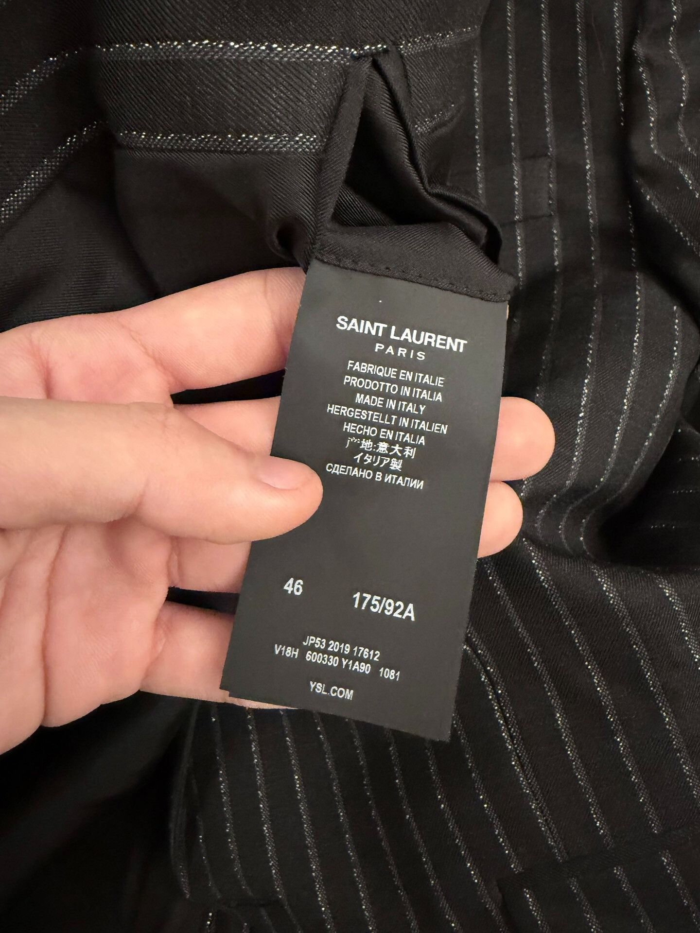 Saint Laurent Paris Saint Laurent Classic Silver Stripe Suit Size US S / EU 44-46 / 1 - 6 Thumbnail
