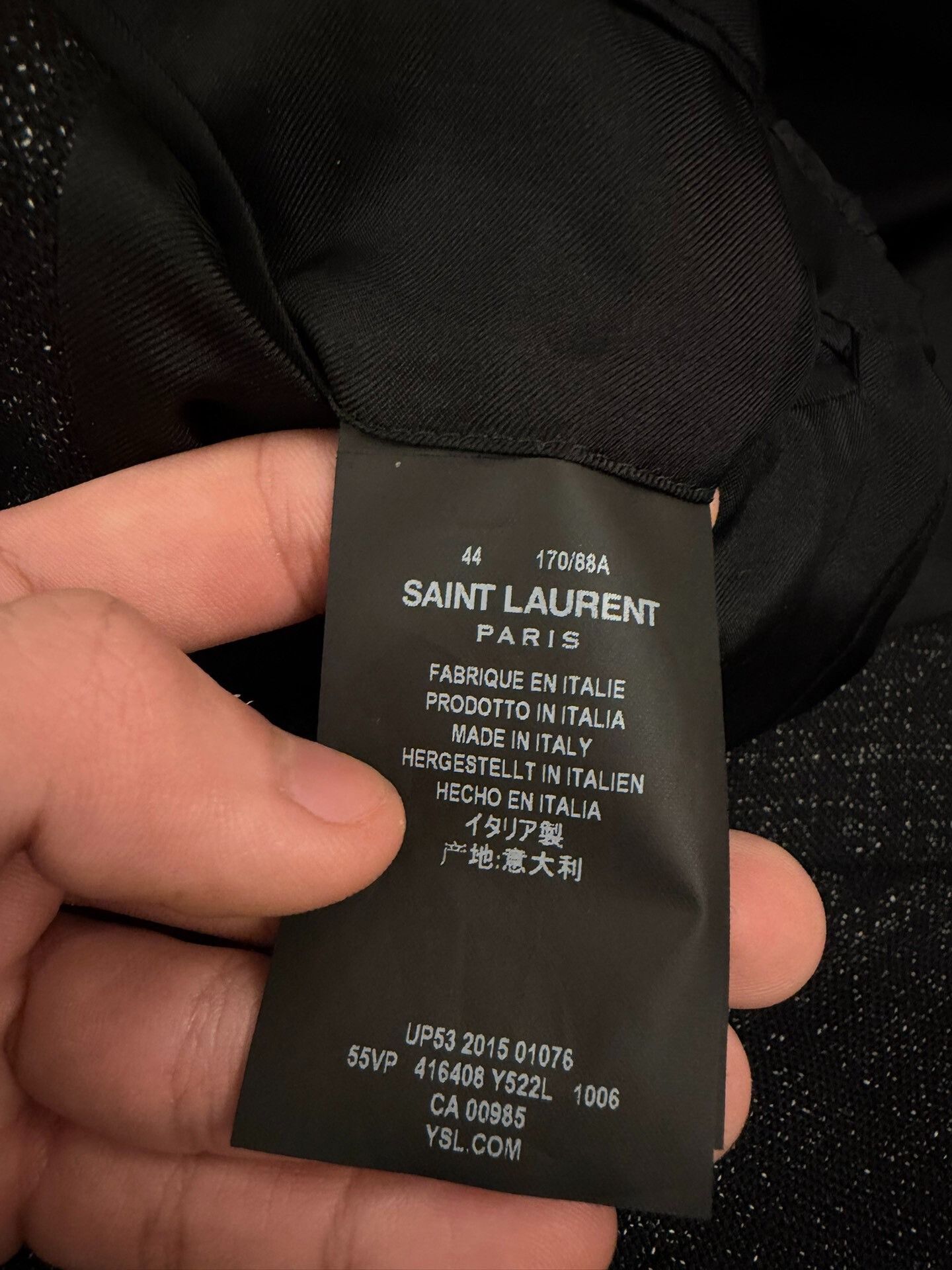 Saint Laurent Paris Saint Laurent Black Wool-Linen Blazer Size US S / EU 44-46 / 1 - 6 Thumbnail
