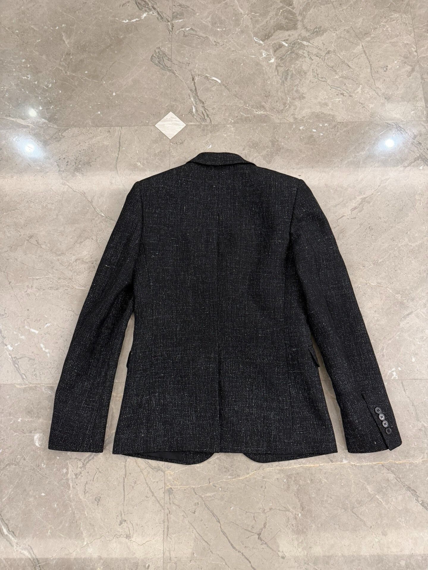 Saint Laurent Paris Saint Laurent Black Wool-Linen Blazer Size US S / EU 44-46 / 1 - 7 Thumbnail